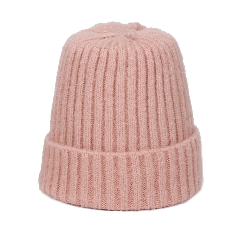 Kids Winter Solid Color Wool Knit Beanie Children Fashion Casual Hat Warm Boy Girl Soft Thicken Hedging Cap Slouchy Bonnet Ski - Цвет: G