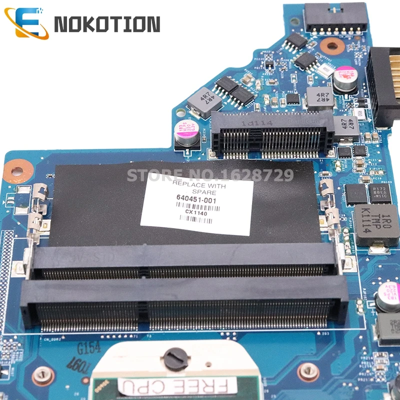 NOKOTION материнская плата для ноутбука hp DV6 DV6-6000 hp MH-41-AB6300-D00G 642528-001 640451-001 644643-001 разъем S1 DDR3 Бесплатный процессор