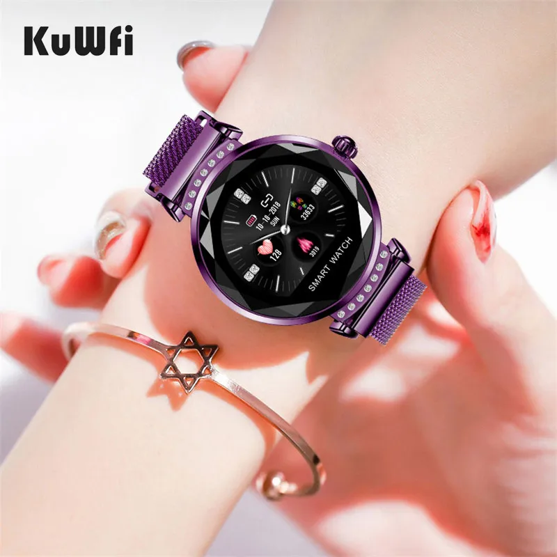 

KuWFi H2 Smart Watch Android And IOS Female Wristwatch Waterproof Women fashion Smartwatch Heart Rate Monitor Fitness Tracker