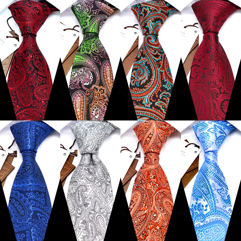 YISHLINE 8 см мужской Галстук Пейсли Модный классический деловой галстук мужские повседневные Галстуки свадебные вечерние дизайнерские Галсту...