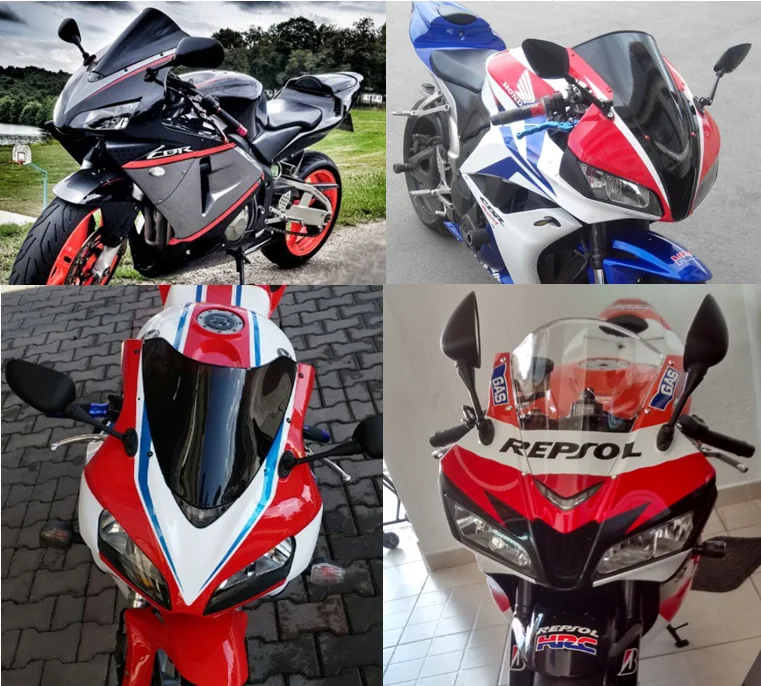 Для Yamaha YZF1000 R1 2007 2008 двойной пузырьковый спортивный велосипед ветровые стекла экран черный синий прозрачный R1 07 08 пластиковый ветровой экран