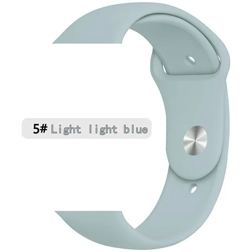 light light blue 5 Спортивный ремешок для apple watch band 44 мм 40 мм correa iwatch band 42 мм 38 мм силиконовый браслет apple watch 5 4 3 2 1 Аксессуары - Цвет ремешка: light light blue 5