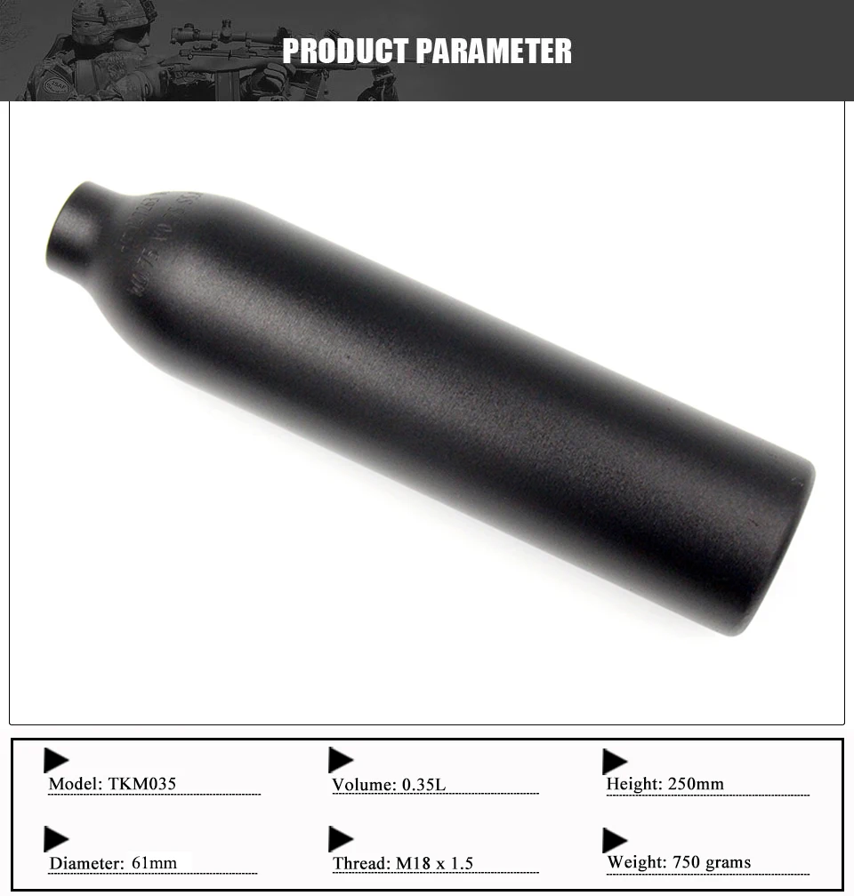 PCP Пейнтбол высокого давления танки 0.35L HPA воздушный охотничий цилиндр 300 бар/4500PSI M18* 1,5 резьба