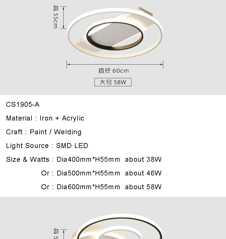 Chandelierrec, современный светодиодный светильник, AC90-260V, домашнее освещение, светильники, люстры, освещение для гостиной, спальни, низкие потолки