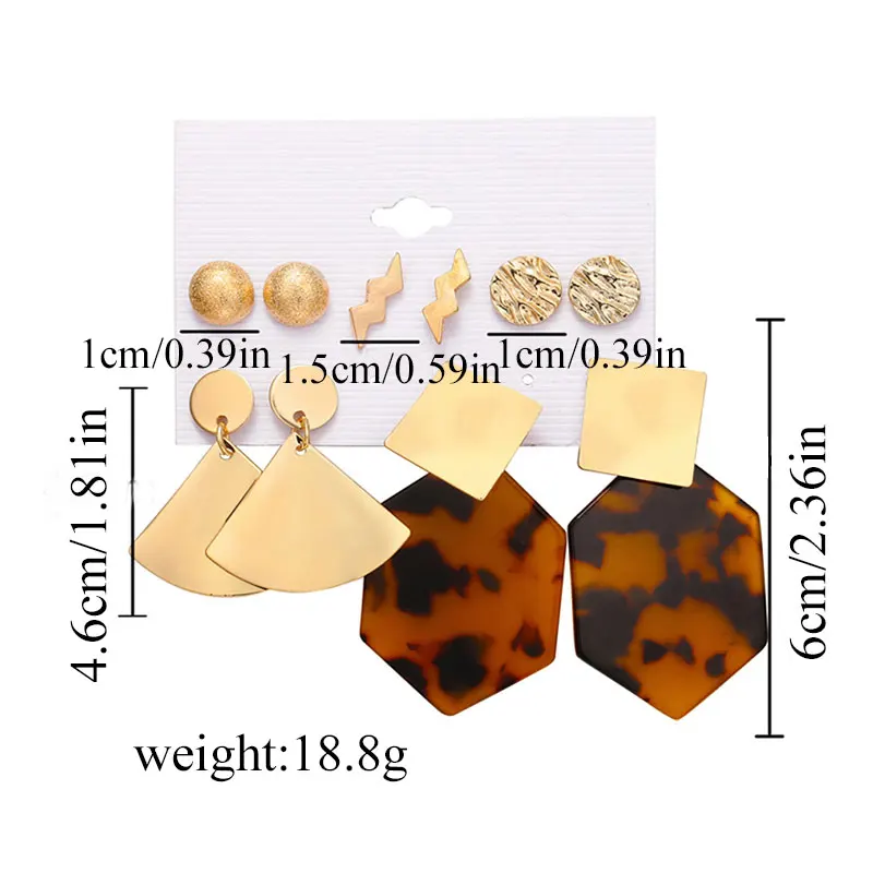 Women Tassel Acrylic Bohemian Big Geometric Drop Earrings Set 2019 Fashion Leopard Pearl Statement Jewelry For | Украшения и