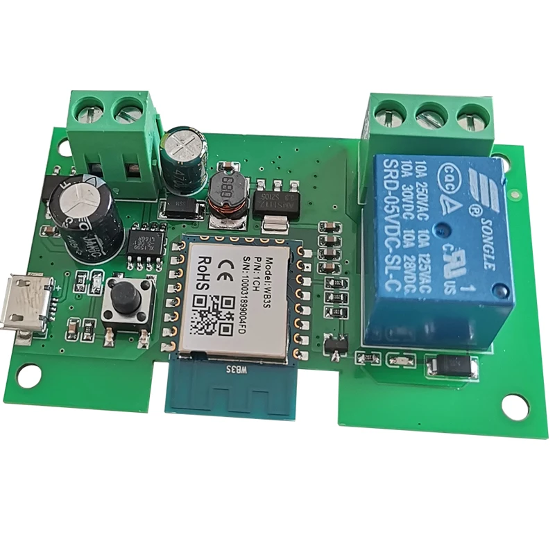 

WiFi Momentary Inching Relay Self-Locking Switch Module WiFi Relay Switch Module,Work with Alexa Google Home,DC 5-32V DIY Switch