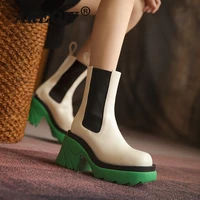 2021 high heeled thick heeled womens boots knee length round toe casual thick soled large size ladies elastic boots
