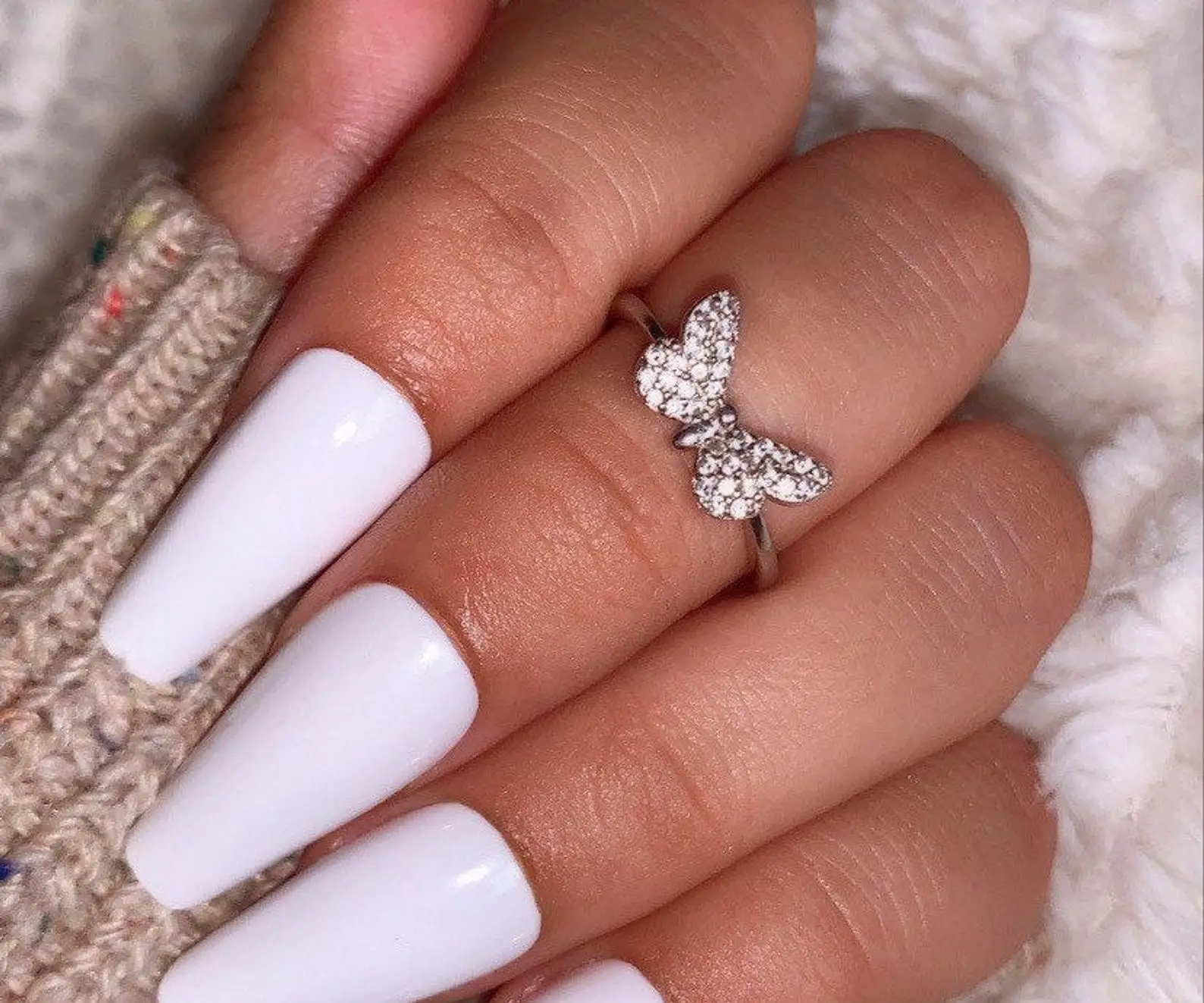 Rinntin изящные кольца из стерлингового серебра 925 пробы с бабочкой для женщин и