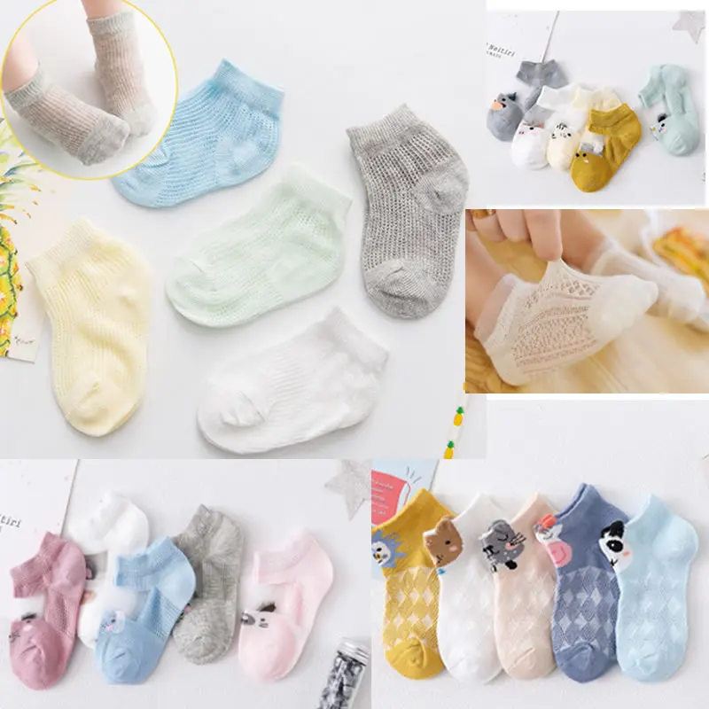 Детские носки до щиколотки для девочек летние сетчатые ультратонкие короткие с