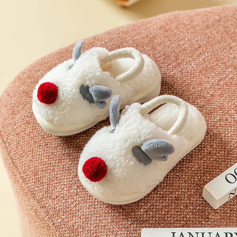 

Winter Children Toddler Slippers Kids Slippers Non-slip Indoor Cute Kids Shoes Warm Xmas Deer Slippers Christmas Shoes Boy Girl