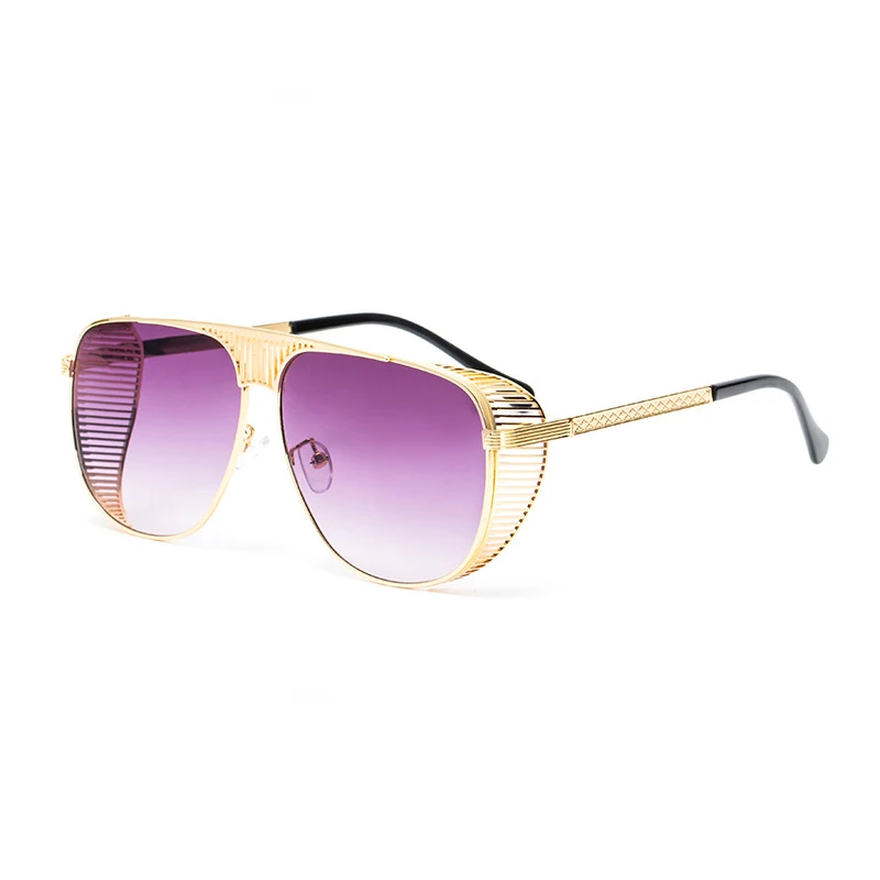 C3 Gold Purple Новые мужские модные женские солнцезащитные очки в стиле стимпанк винтажные брендовые паровые очки в стиле панк UV400 элитные очки Gafas de sol muje - Цвет линз: C3 Gold Purple