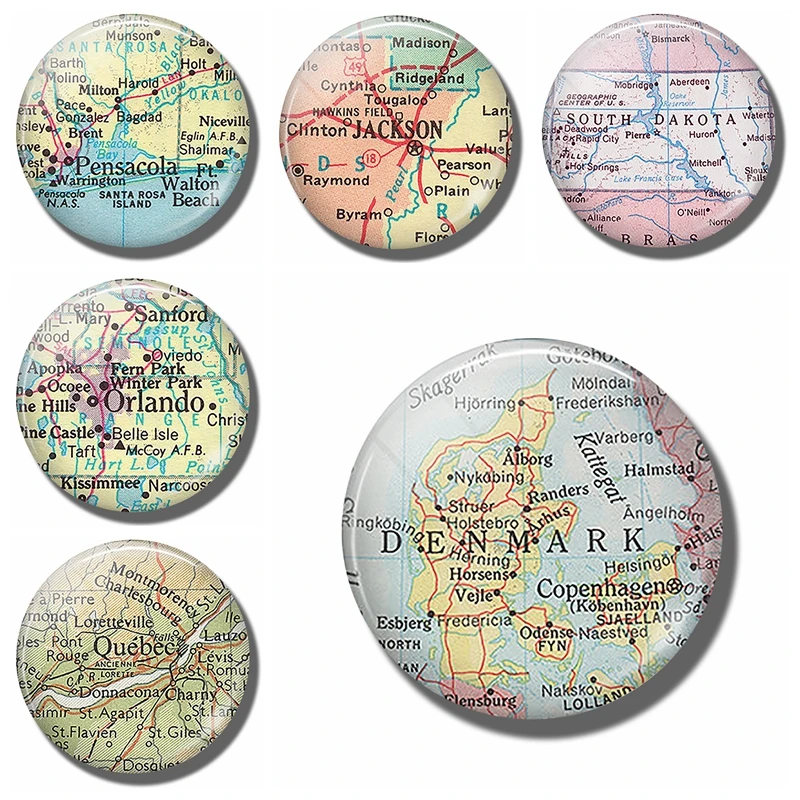 

The Kingdom of Denmark Map 30MM Fridge Magnet Copenhagen Travel Glass Dome Magnetic Refrigerator Stickers Note Holder Home Decor