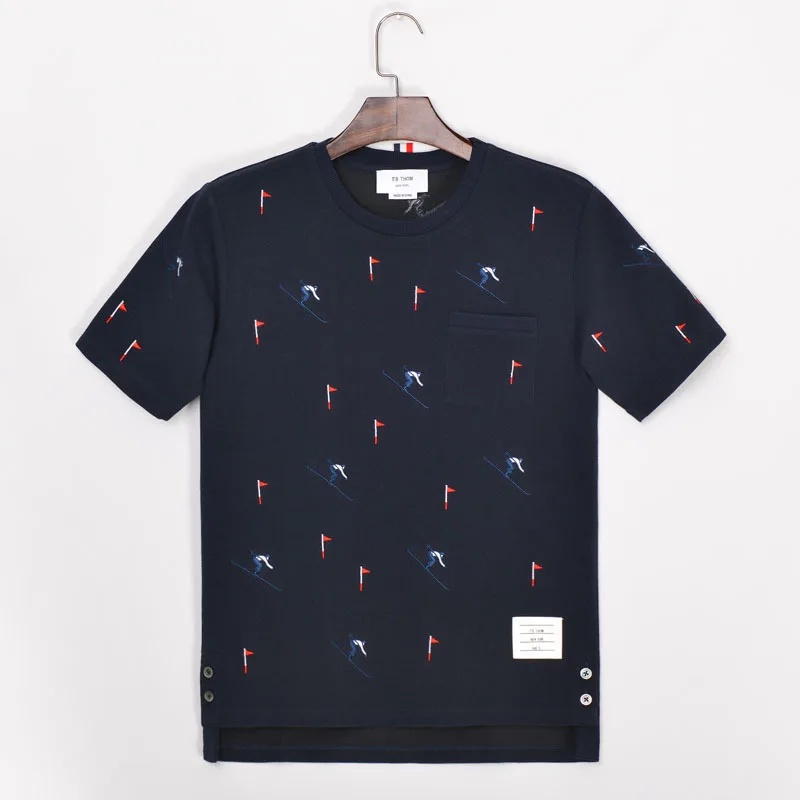 2020 мужские футболки с коротким рукавом вышивкой для катания на лыжах летние