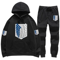attack on titan investigation corps mikasa allen freedom wings 2 pieces set hoodiepants tracksuit men women streetwear clothing