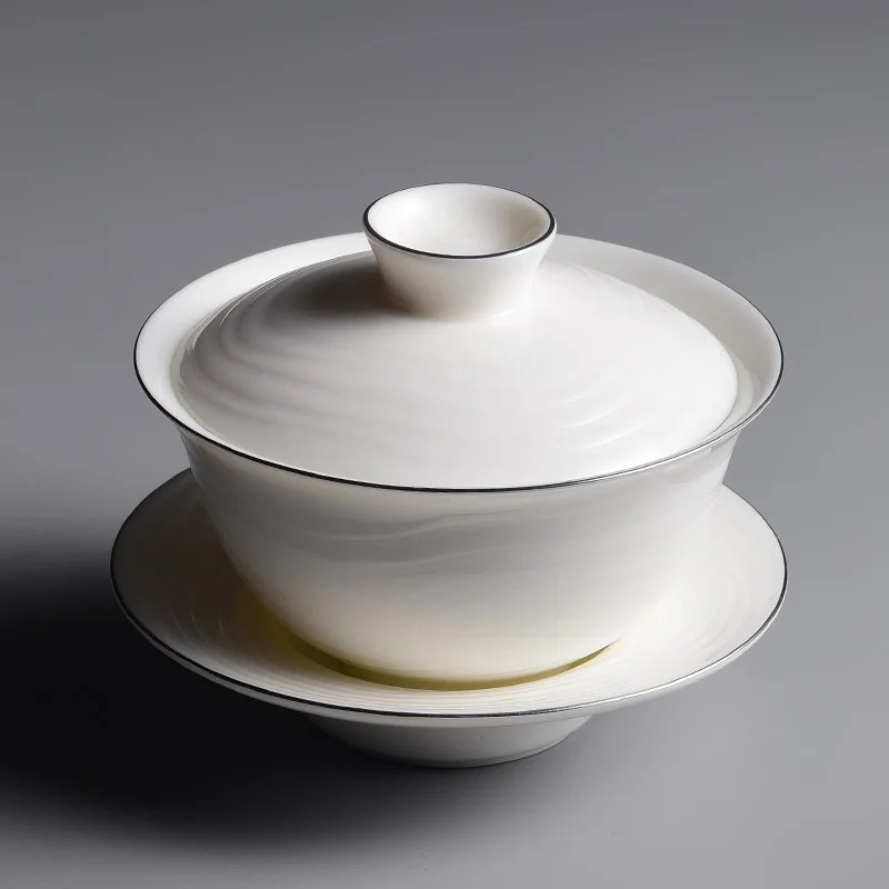 Керамическая чаша с крышкой gaiwan из фарфора, китайская чашка Kongfu для чая, чайник Gaiwan в китайских традициях.