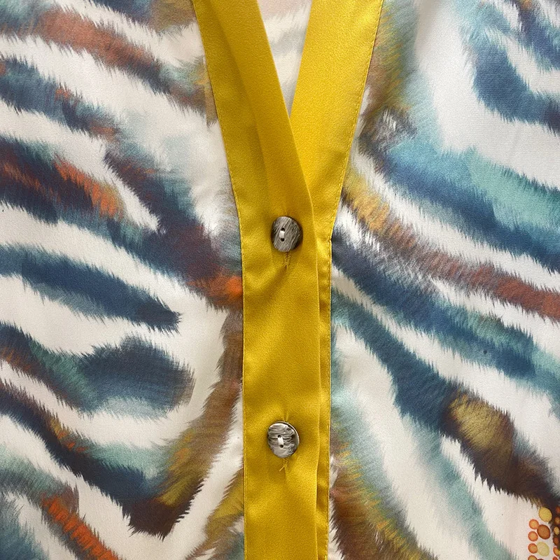 New pajama women long sleeves pants gradient cardigan two sets of fashionable sexy ice silk pajama set