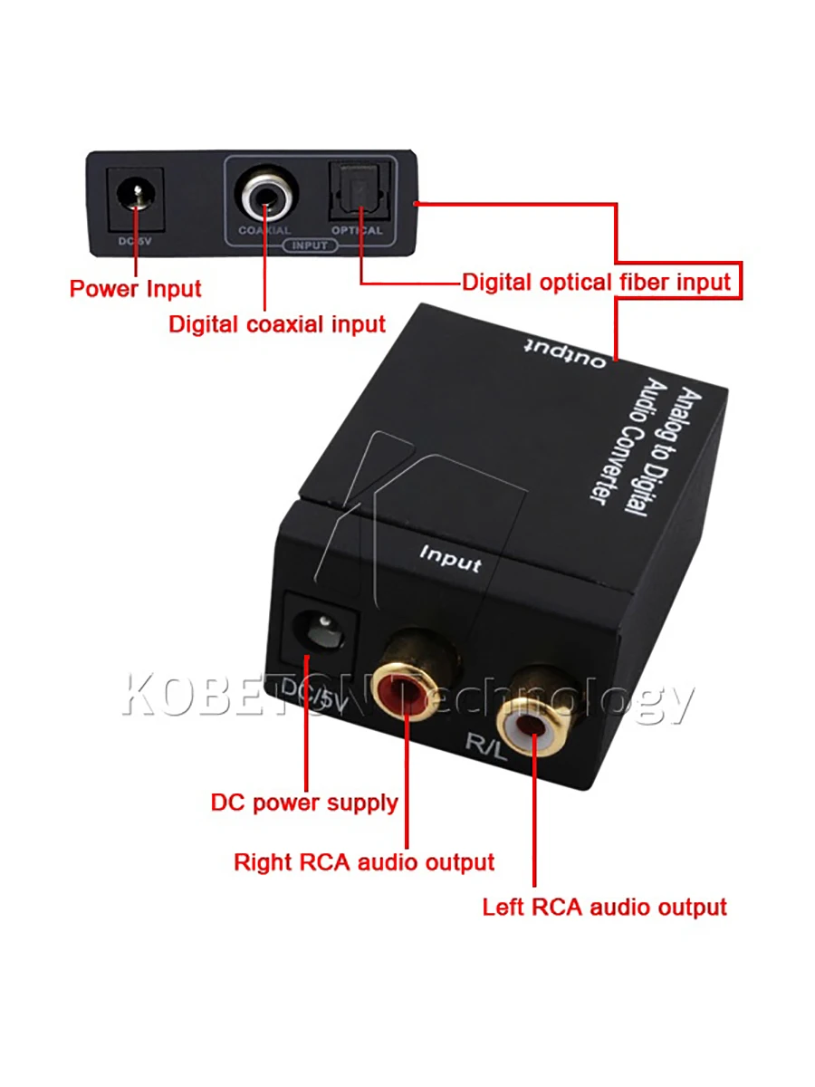 Kebidu Analog Audio to Digital Optical Coax Toslink Voice Adapter Sound Converter SPDIF Adaptor for TV Xbox 360 DVD | Электроника