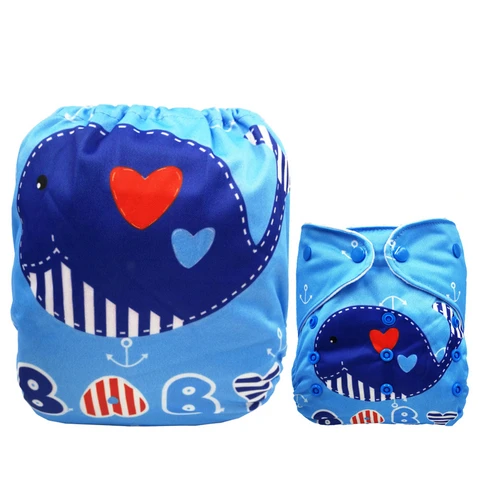 diaper cover 5 Регулируемые стираемые тканевые подгузники для новорожденных AIO, многоразовые супервпитывающие детские подгузники, современные подгузники, подходят для детей от 3 до 15 кг - Цвет: diaper cover 5