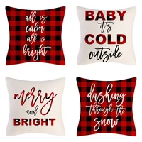 christmas pillow cover 18x18 inche red and black buffalo home decorative cushion cover xmas printed pillowcase christmas pillow