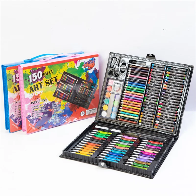 

150 Pcs Kids Art Set Children Drawing Water Color Pen Crayon Oil Pastel Painting Supplies