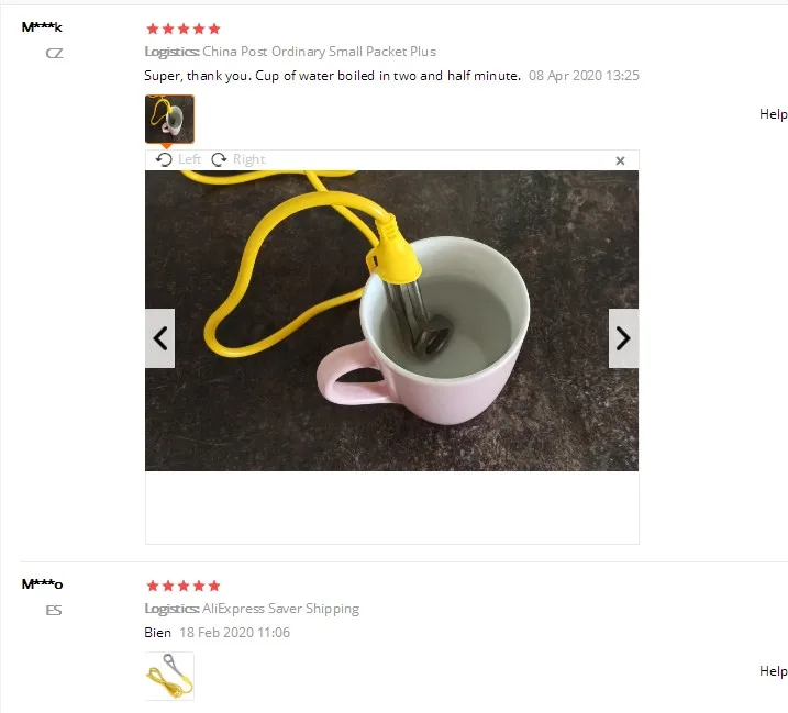 

600W 220V Electric Water Heater Element Mini Boiler Hot Water Coffee Immersion Travel Portable instant hot water Heaters