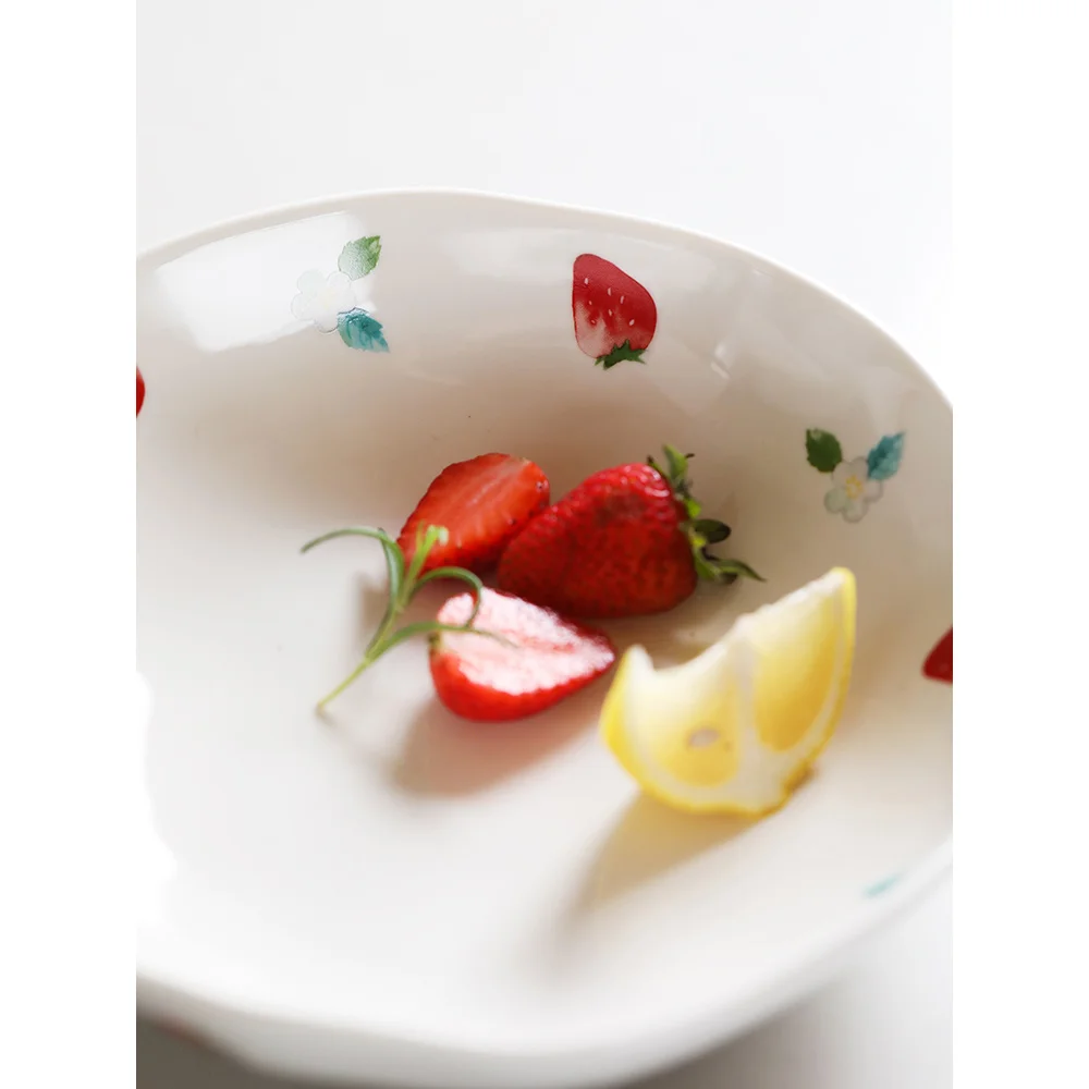 Креативные керамические миски с клубничным принтом 8 дюймов салаты фрукты