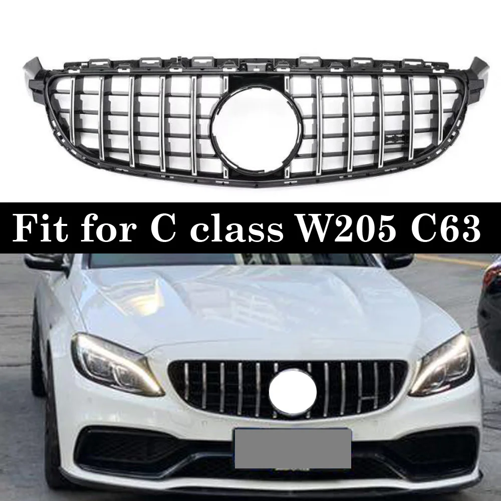 Для Mercedes C class W205 C63 C63S вертикальный GT передний гоночный бампер решетка |