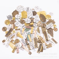 mixed 100gram nameplate charm pendants for bracelet necklace jewelry accessory diy craft jewelry making al800003