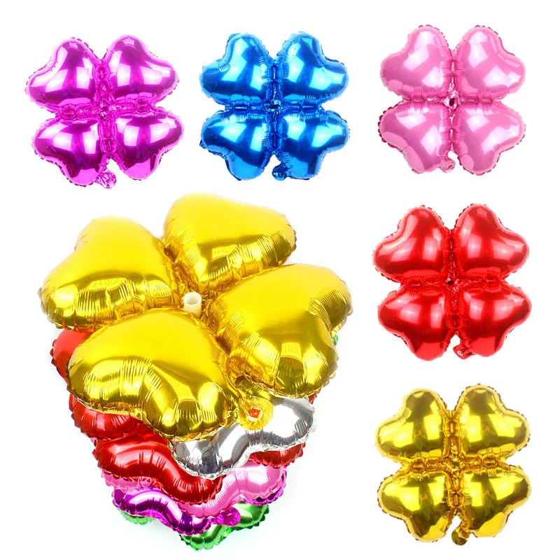 

Four-leaf clover balloon flower balloon golden silver rose gold blue green balloon wedding birthday party decoration balloon