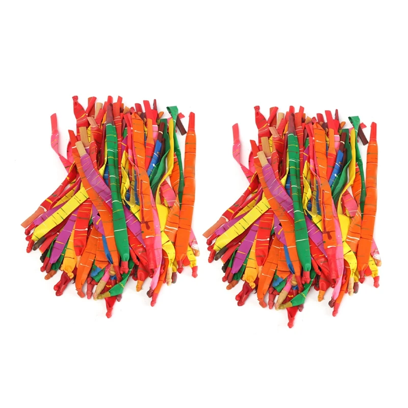 

200 x Assorted Colors Long Rocket Balloons with Tube Party Fillers Fun Toys Kids