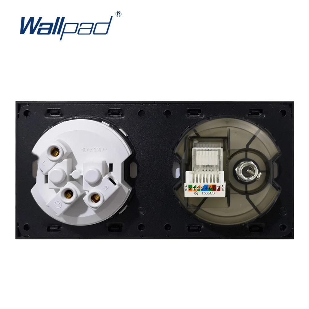 Европейская французская розетка с TV DATA Wallpad роскошная электрическая настенная