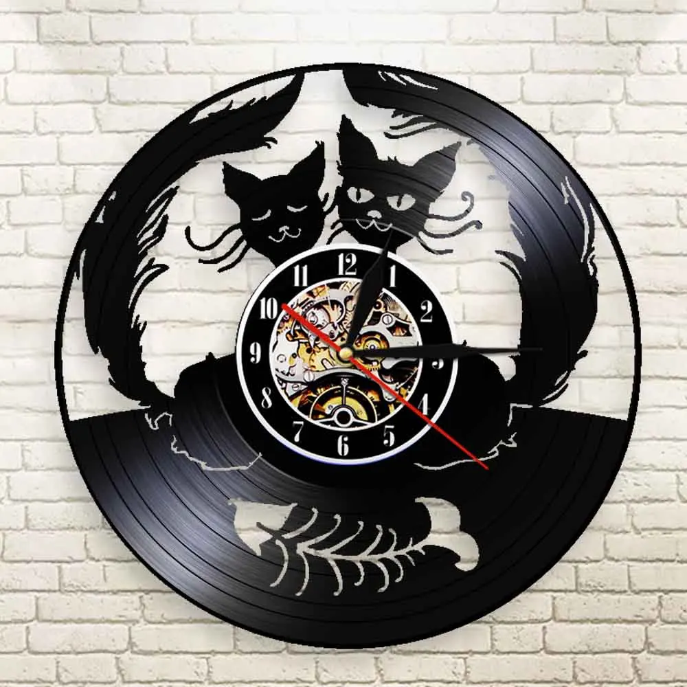Настенные часы с изображением кошек влюбленных декоративные настенные
