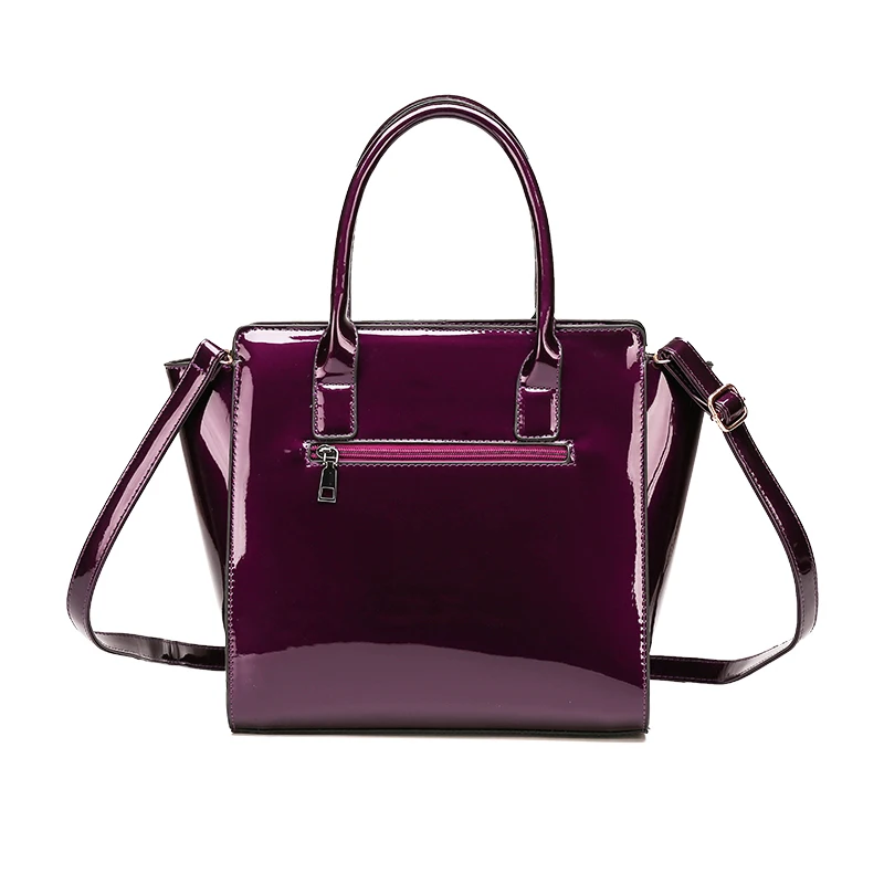 Сумка-тоут женская из лакированной кожи роскошный саквояж с крокодиловым узором