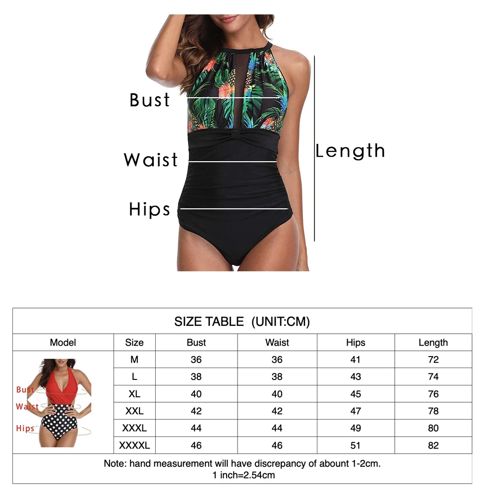 Женский слитный купальник с высоким воротом сетчатый рюшами и контролем живота