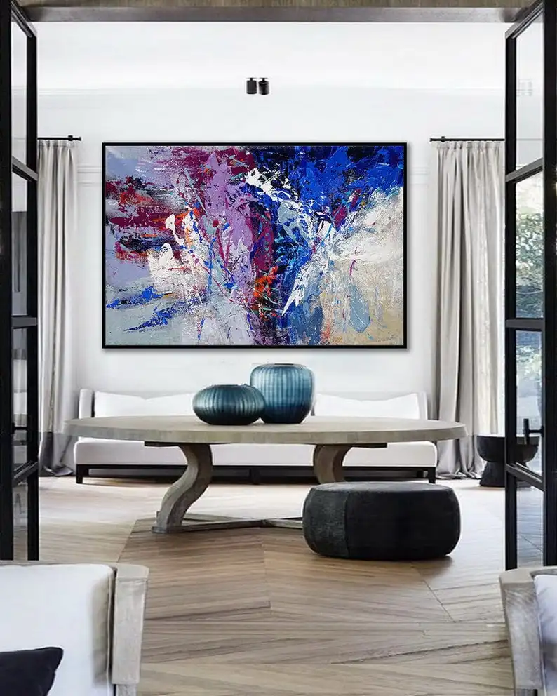 Kopen Hand Geschilderd Dikke Kleur Acryl Schilderij Extra Grote Muur Moderne Eigentijdse Abstracte Paletmes Canvas Kunstwerk Olie