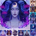 Алмазная 5d-картина сделай сам, набор для мозаики из квадратныхкруглых страз волшебная луна, богиня, луна, алмазная вышивка, украшение для дома