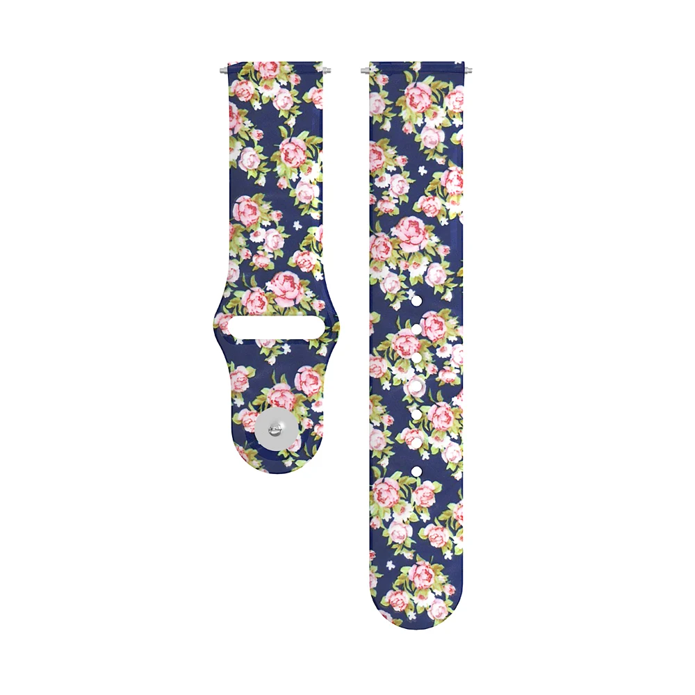 Blue Rose Браслет Correa Amazfit Bip для samsung Galaxy Watch 42 мм, 20 мм силиконовый ремешок для Amazfit GTR 42 мм gear S2 спортивный ремешок - Цвет ремешка: Blue Rose
