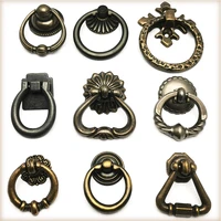 european and american retro shabby style antique bronze drop ring drawer kitchen cabinet dresser door knob pull handle