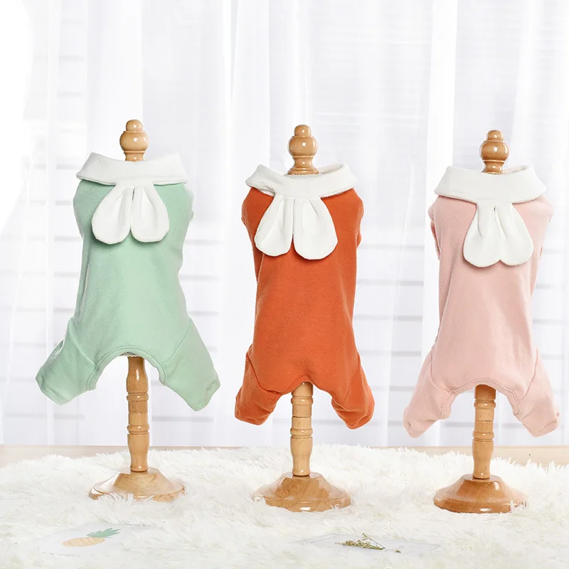 

Dog Clothes Cotton Stretch Plus Velvet Hoodless Rabbit Ears Sweater Pet Clothes