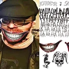 Временные татуировки Джокера большого размера для Хэллоуина, татуировки для боди-арта, лица, руки, клоуна, девушки, задача, имитация татуировки, детвечерние