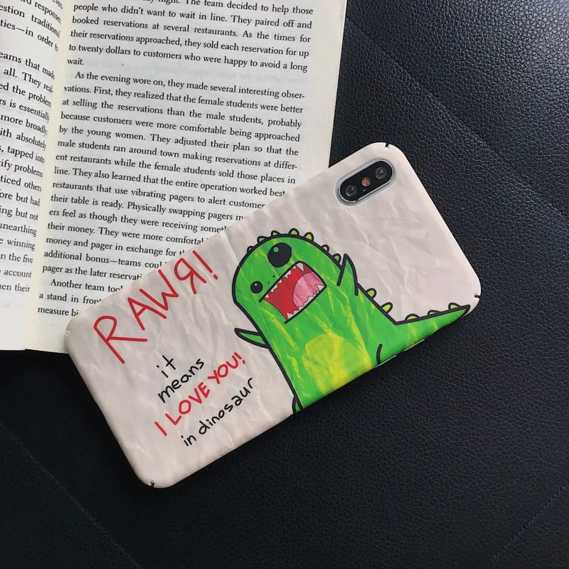 Cartoon cute fun little dinosaur phone case for iPhone11 X XS XR XSMax 8 7 6 6S PluS hard shell drop protection cover |