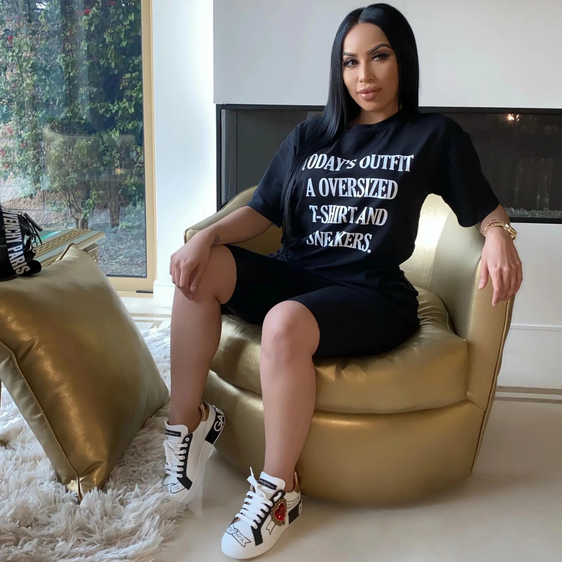 Комплект из двух предметов с буквенным принтом женская одежда футболка Короткие