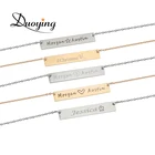 Женское Ожерелье с гравировкой DUOYING, оригинальное ожерелье 35*6 мм золотого цвета