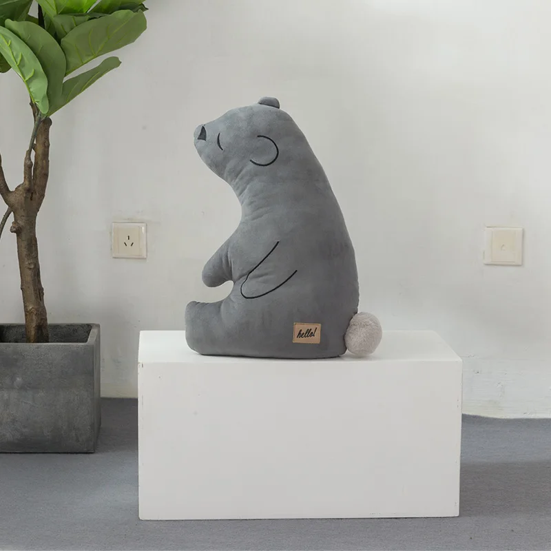 bear 55 см в скандинавском стиле мультфильм Животные лиса кролик подушка с медведем мягкий детский успокаивающий сон подушка милые игрушки Детская комната украшения подарок для девочек - Цвет: bear