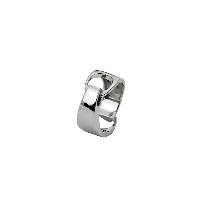 

Korean s925 sterling silver ring ins simple niche temperament hollow geometric twisted ring female ring