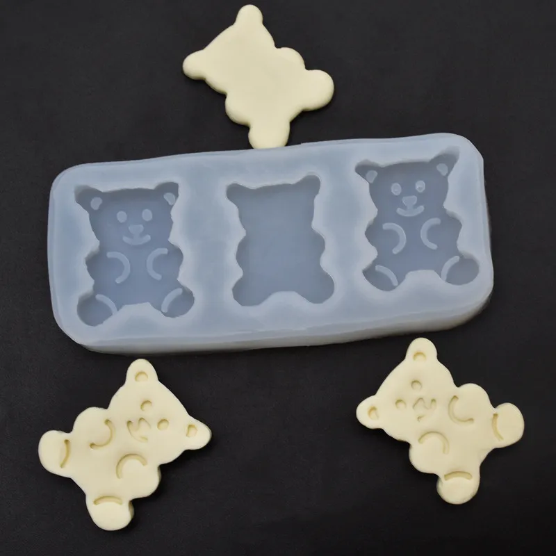 Милая фотоформа для шоколада с 3 отверстиями инструменты выпечки печенья мыла