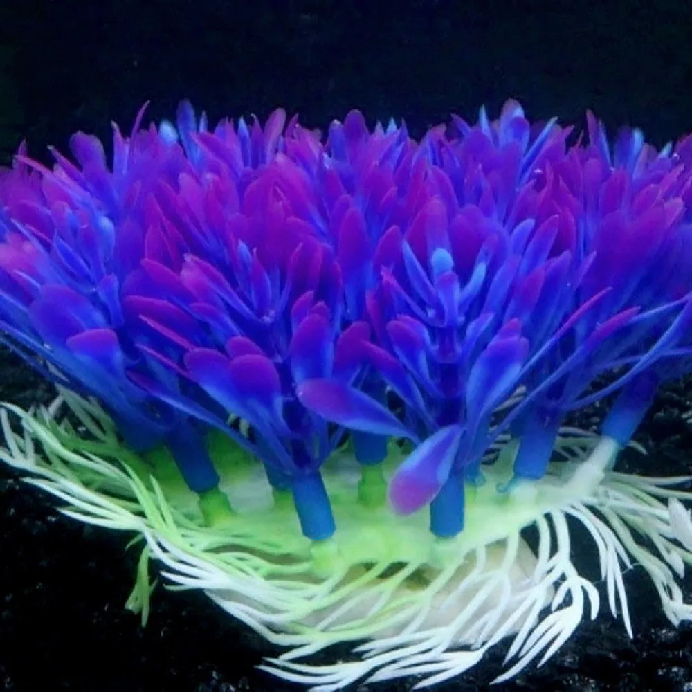Искусственное мягкое фиолетовое растение имитация аквариума искусственные