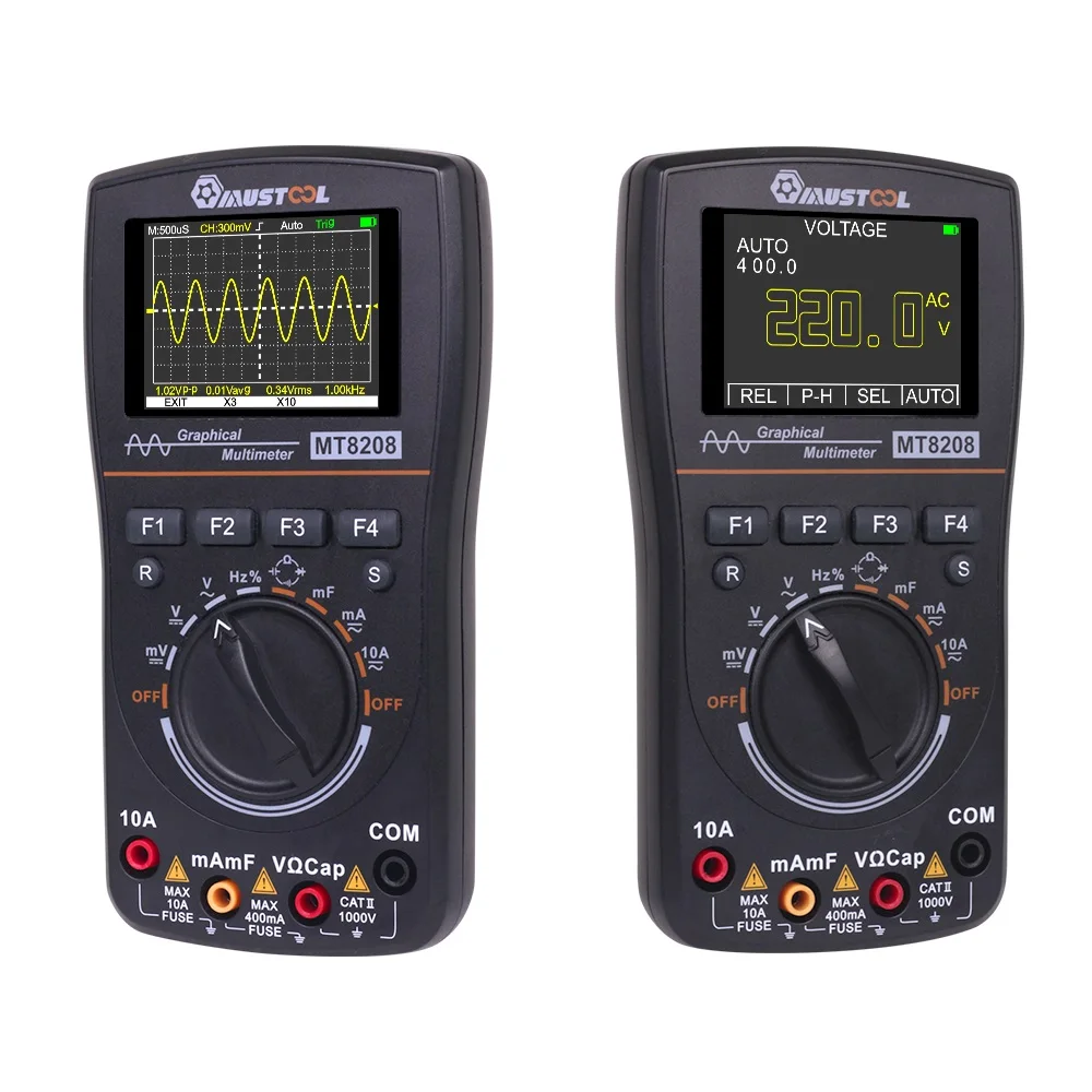 

MT8028 Upgraded 2 in 1 HD Intelligent Graphical Digital Oscilloscope Multimeter With 2.4 Inches Color Screen for Electronic Test