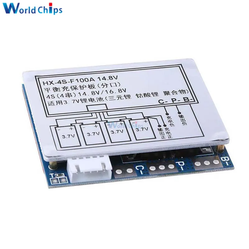 Флюоресцентная плата BMS PCM с защитой от перезаряда и разряда 12 8 а 14 в/18650 в
