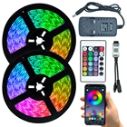 Светодиодная неоновая лента RGB 2835 с Bluetooth, водонепроницаемая, меняющая цвет, гибкая лента с диодами, настольное Рождественское украшение